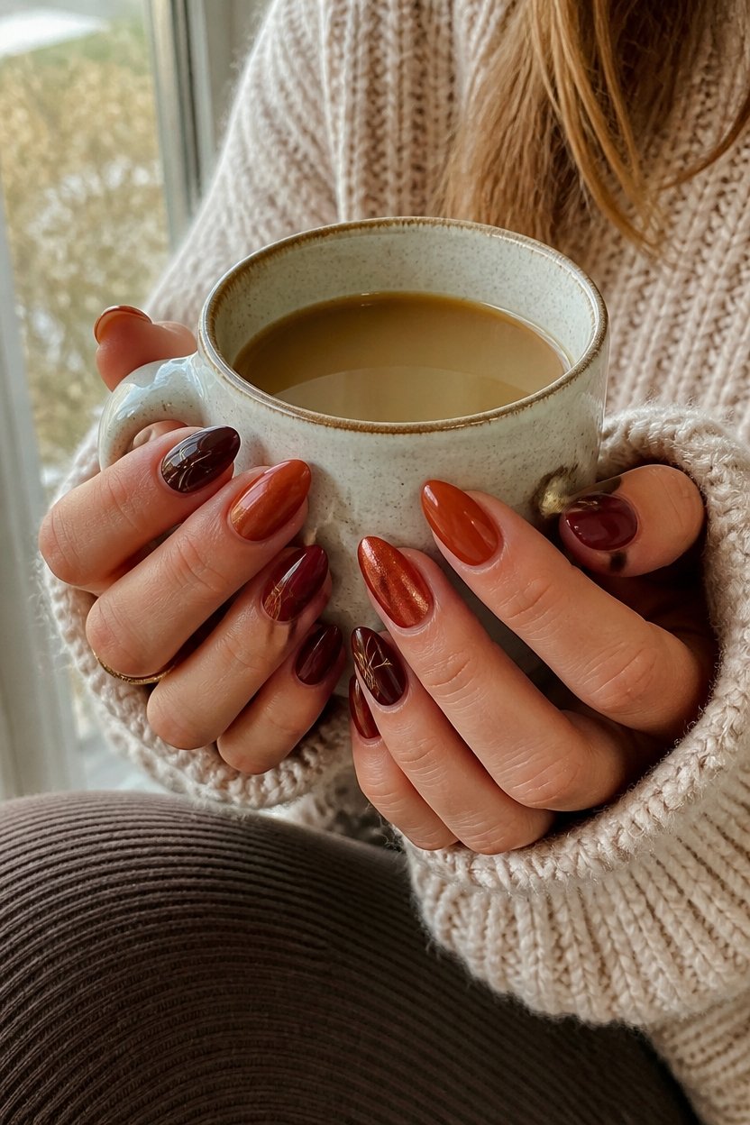 cost effective fall acrylic nails