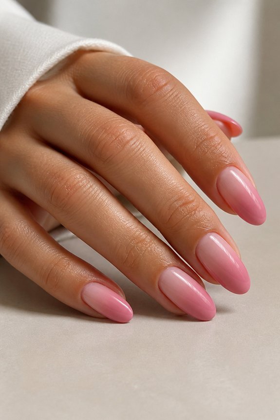 dreamy pink ombre nails