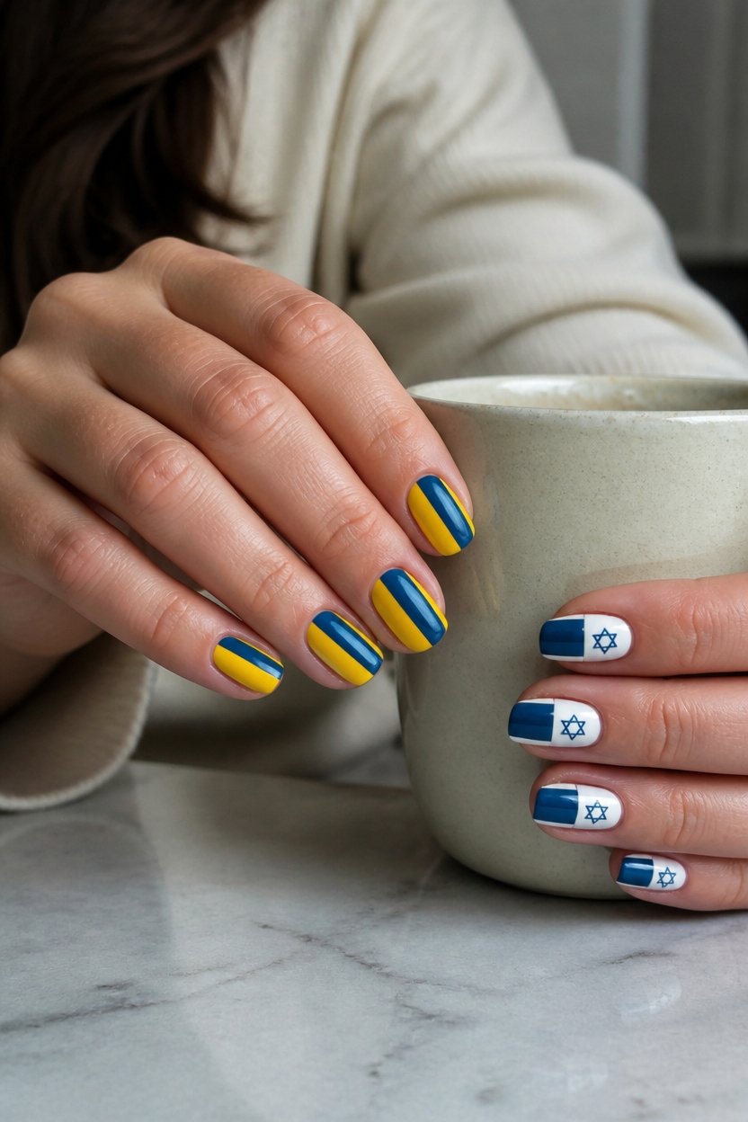 dual country nail art
