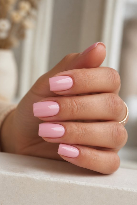 elegant blush pink nails