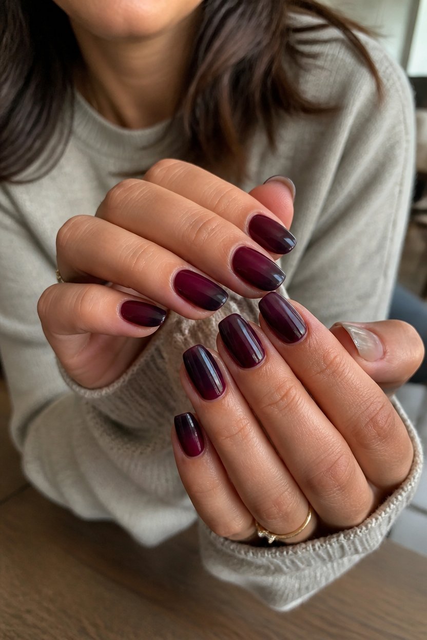 elegant burgundy fall nails