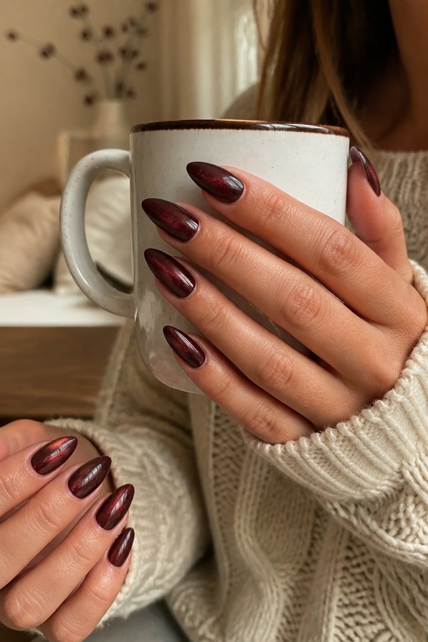 elegant burgundy nail designs
