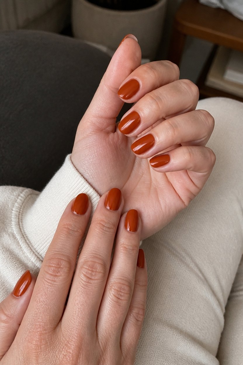 elegant burnt orange nails