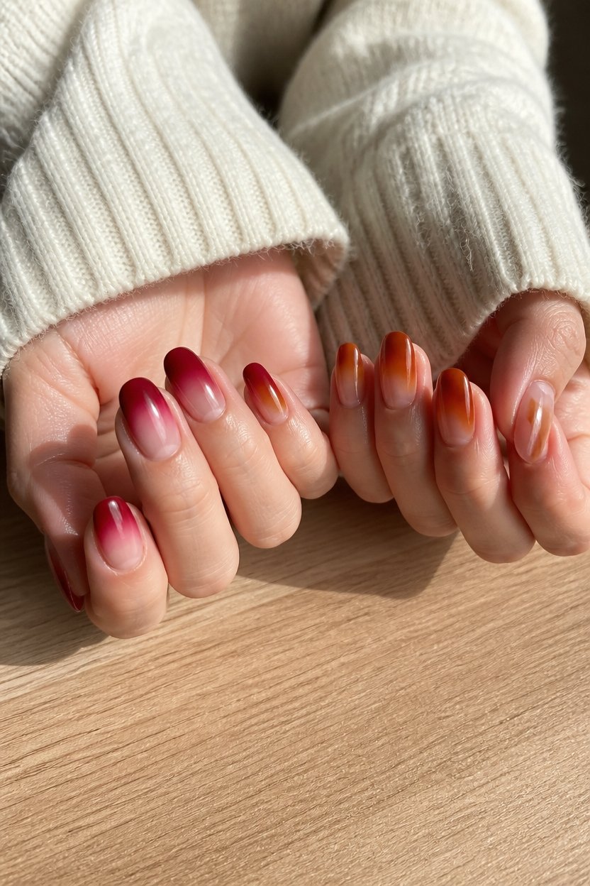 elegant burnt orange ombre