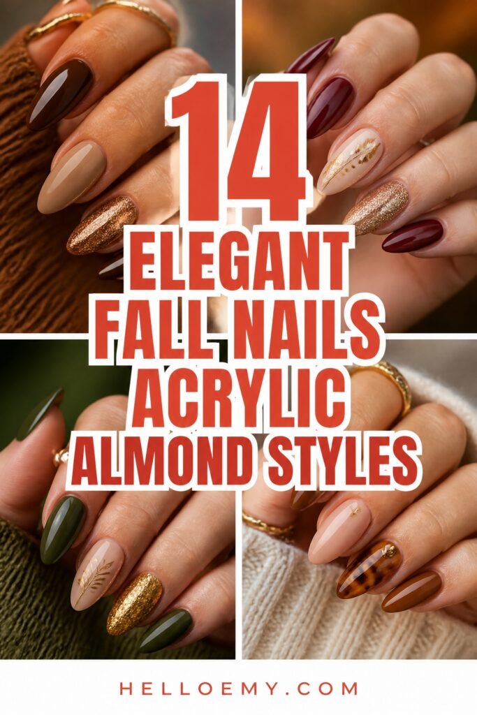 elegant fall almond nails