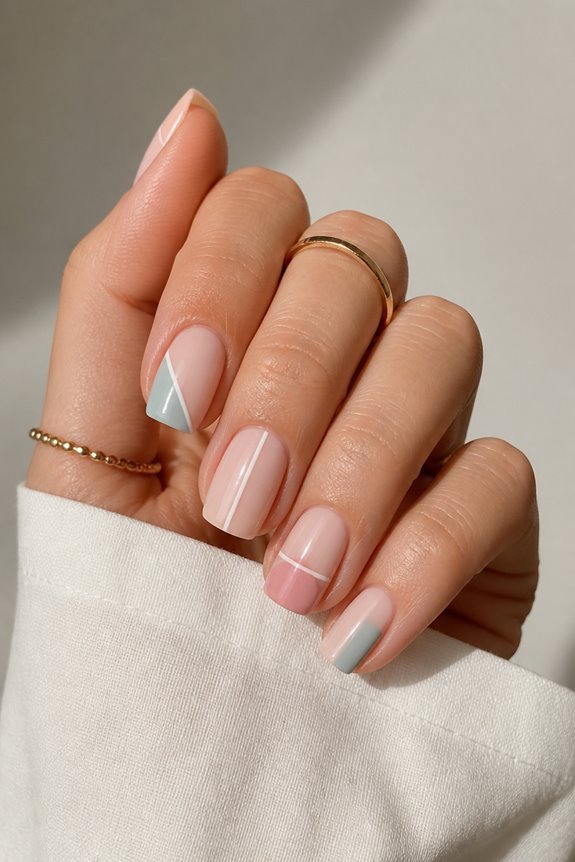elegant geometric nail art