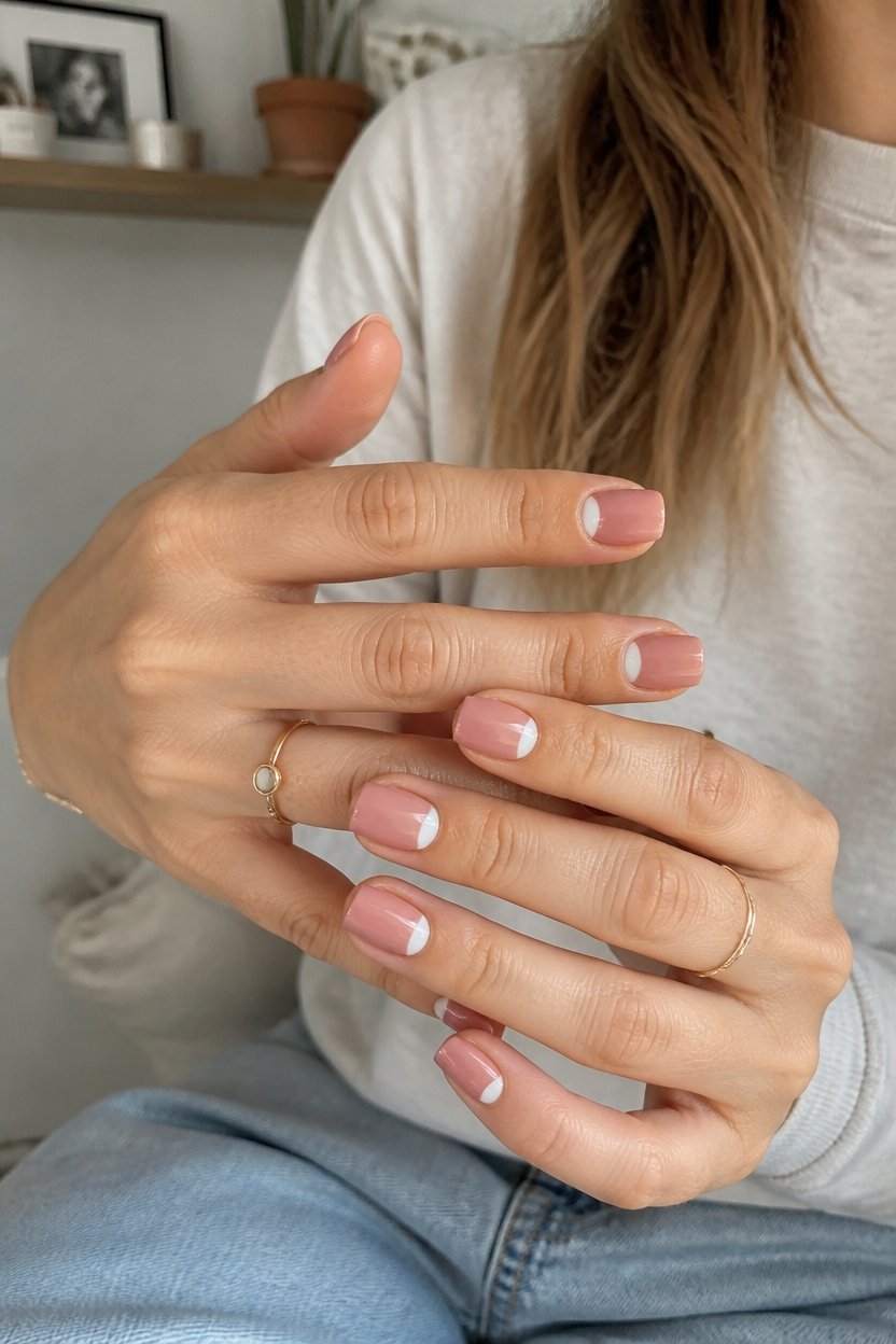 elegant half moon nail art