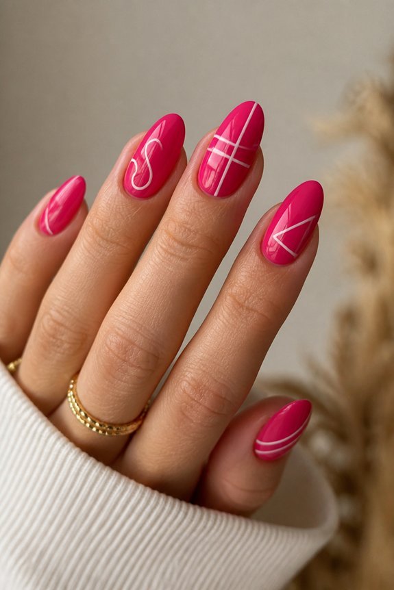 elegant hot pink nails