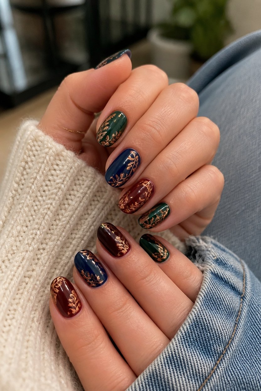 elegant jewel toned manicures