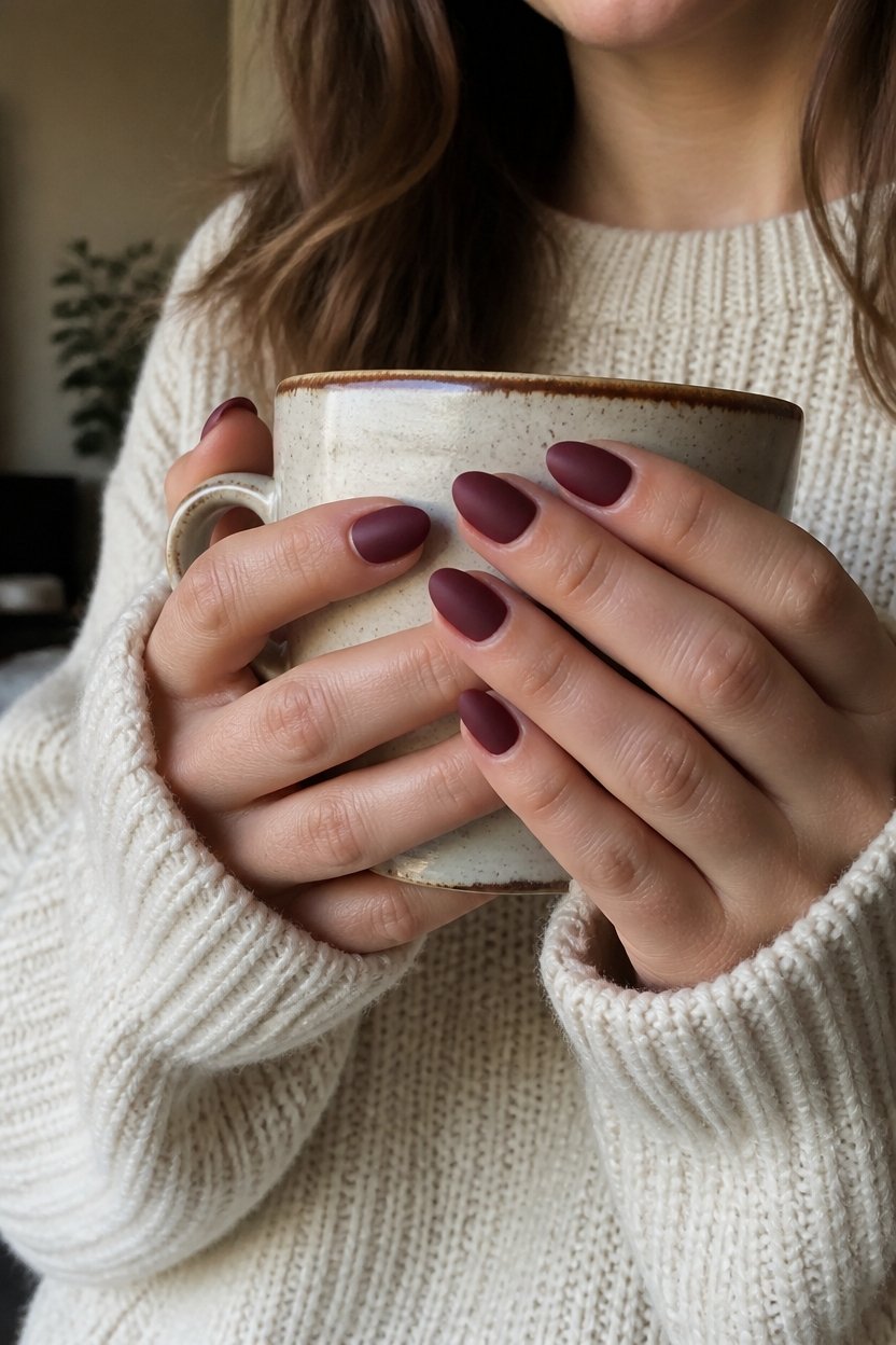 elegant matte burgundy finish
