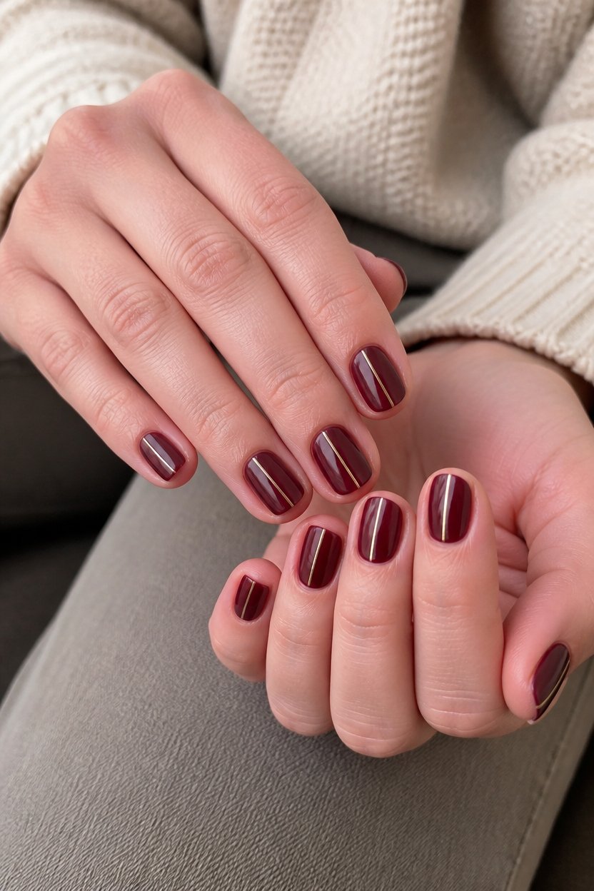 elegant metallic striped nails