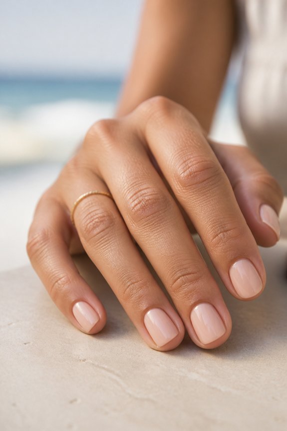 elegant minimalist beach nails