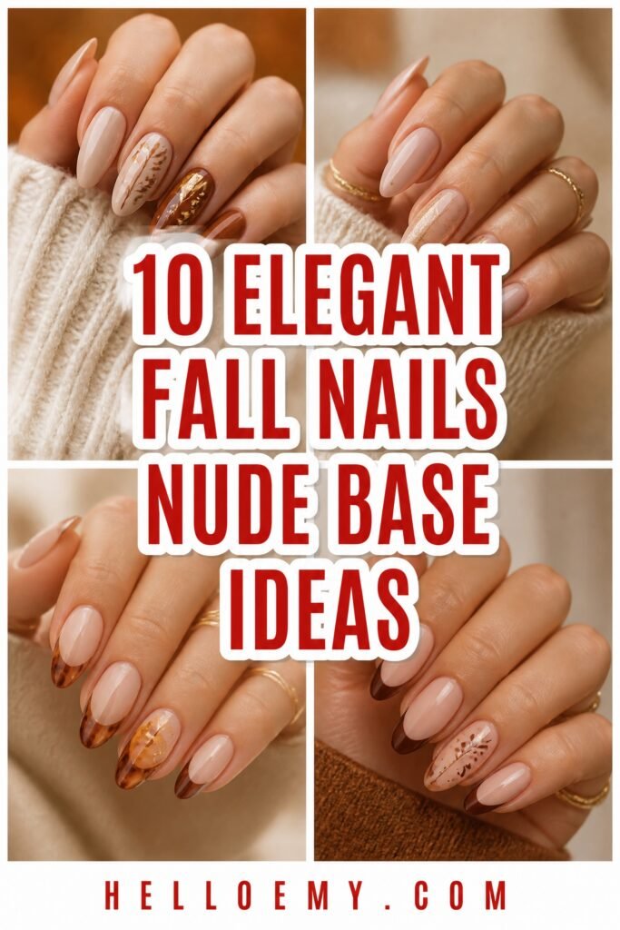elegant nude fall nails