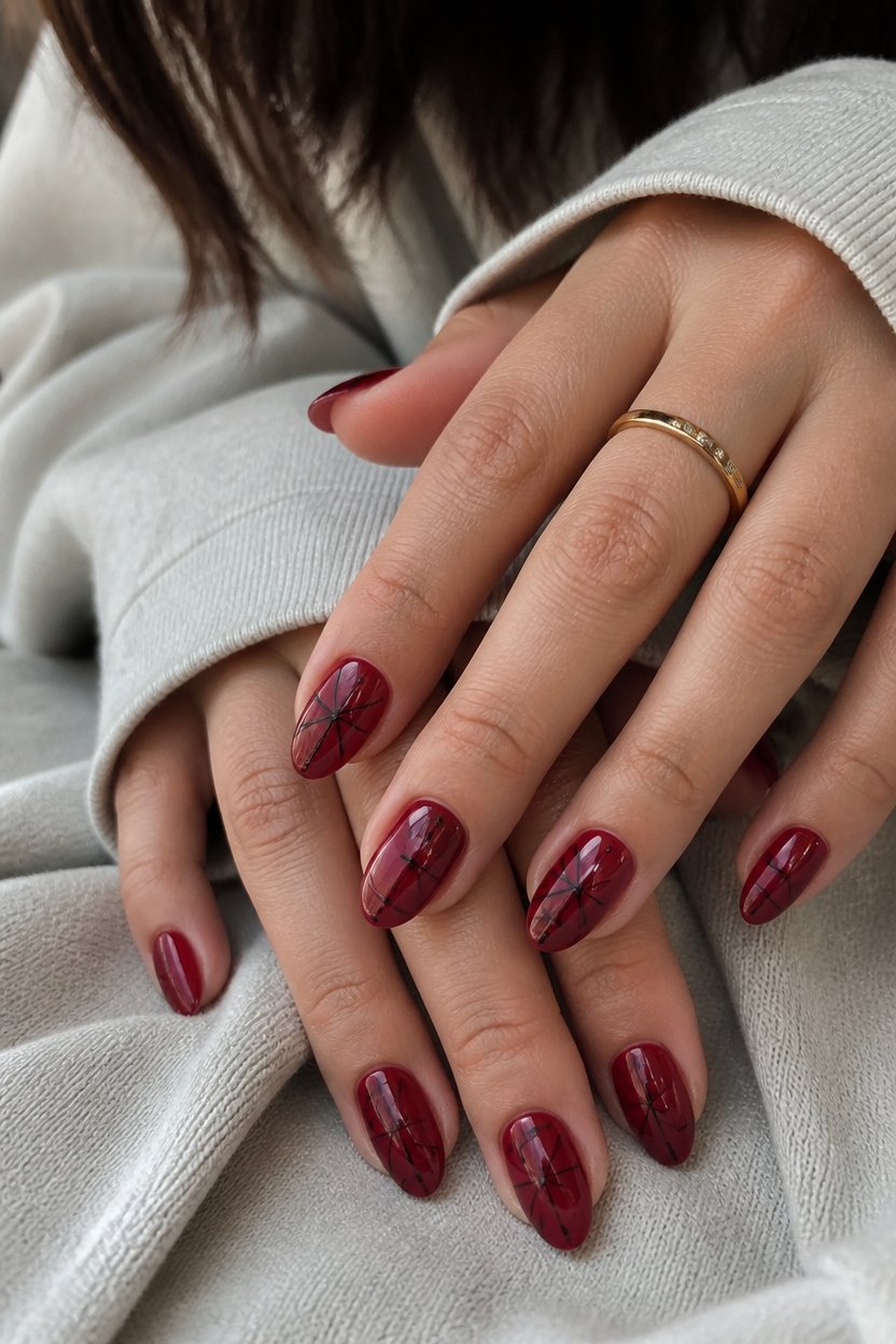 elegant oxblood fine lines