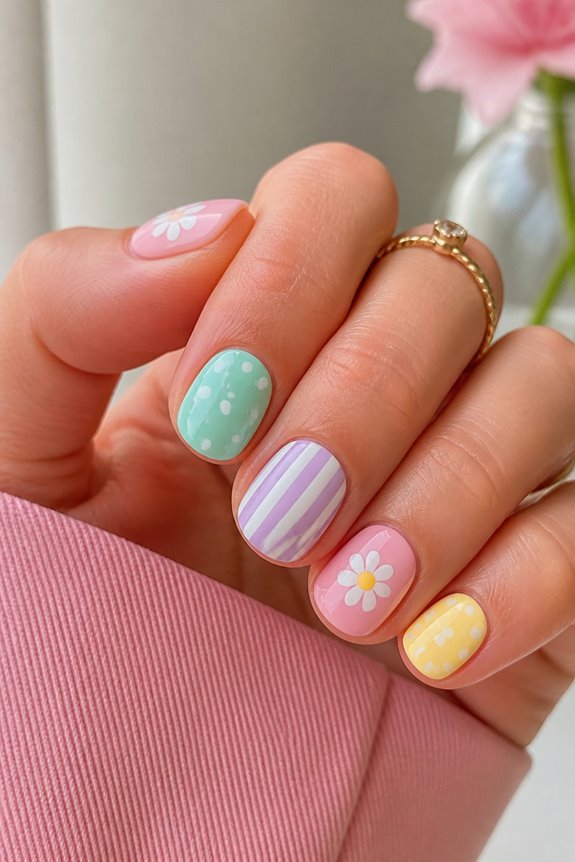 elegant pastel summer nails