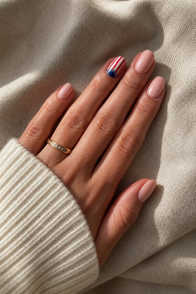 elegant patriotic accent nails