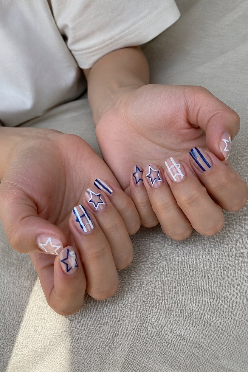 elegant patriotic nail art