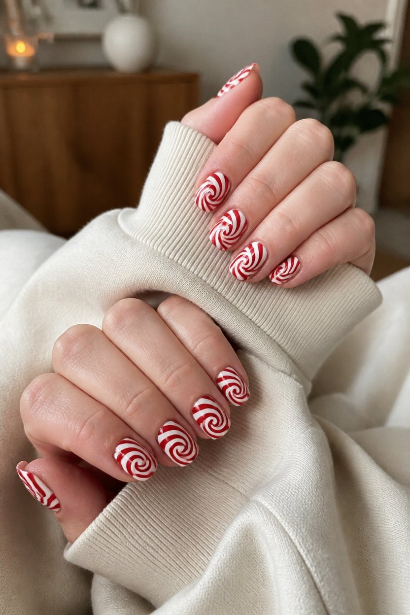 elegant spiral nail design