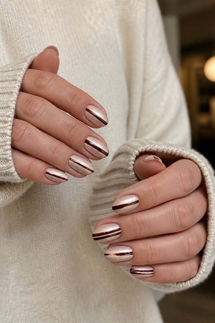 elegant striped nail design