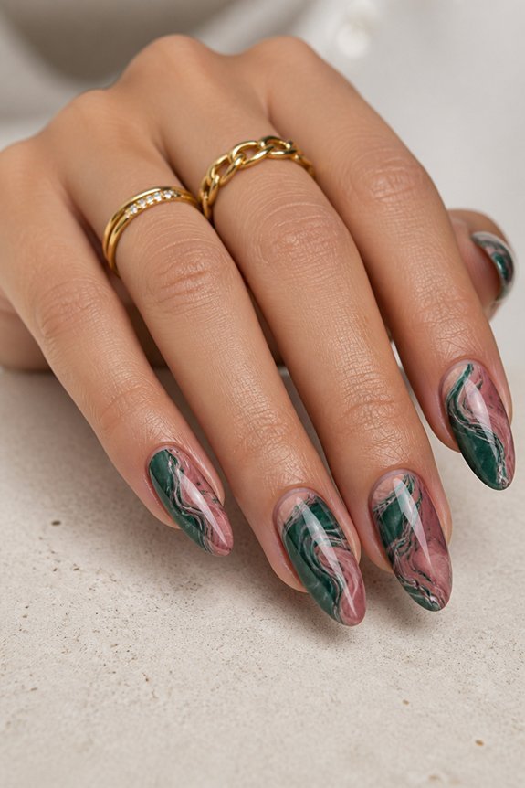 elegant summer marble nails