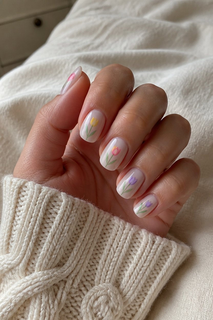 elegant tulip nail art