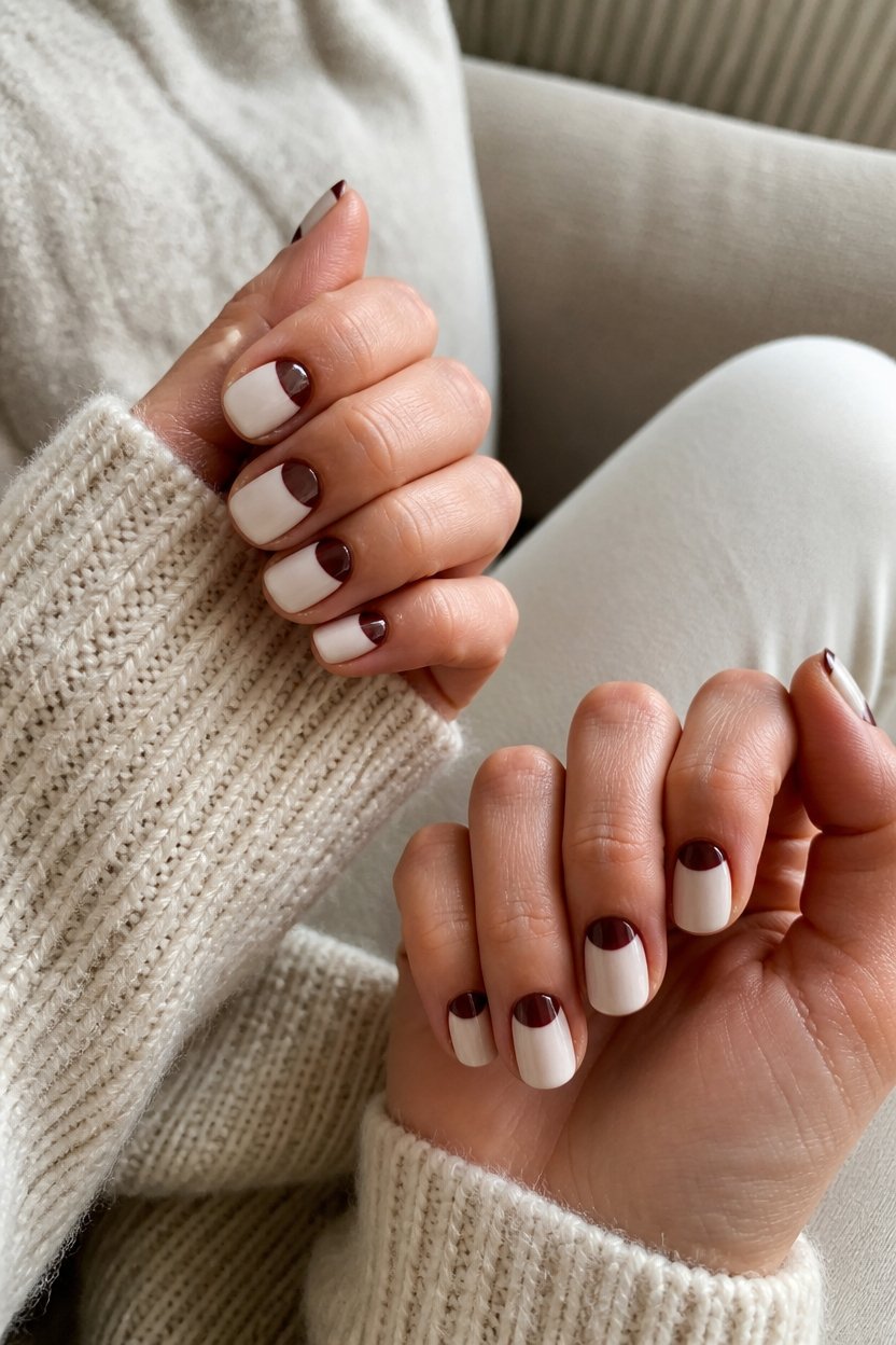 elegant two tone nail art