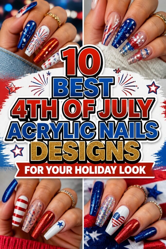 festive fourth of july nails