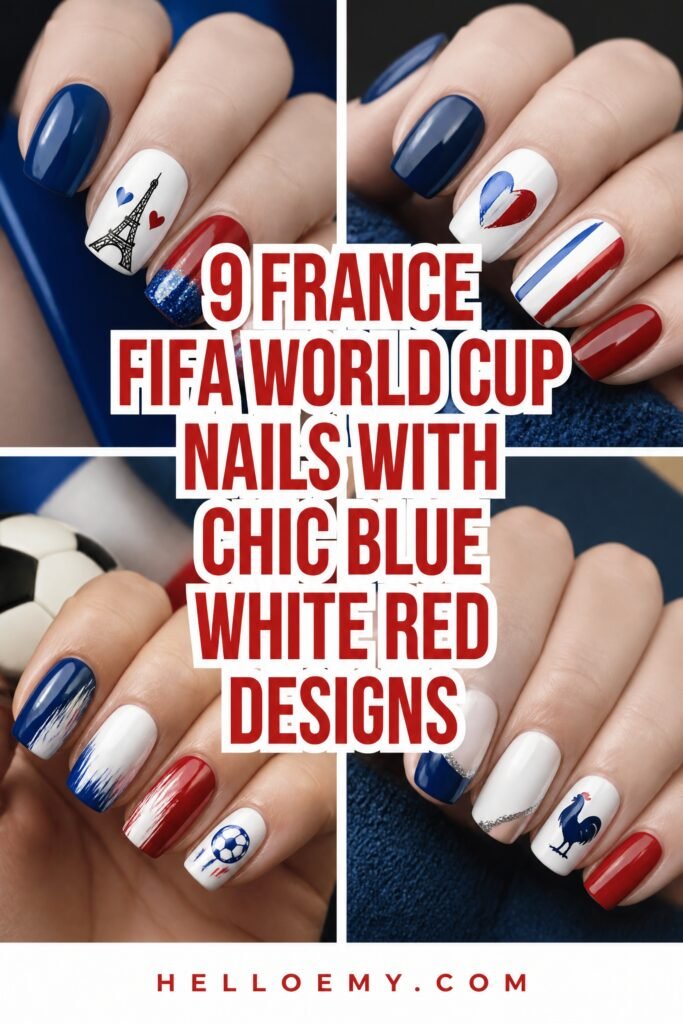 french flag nail art