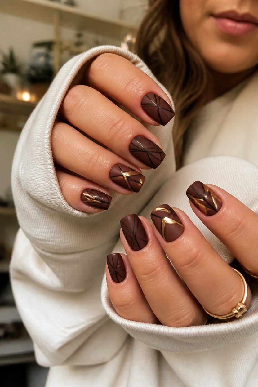 geometric elegance in brown