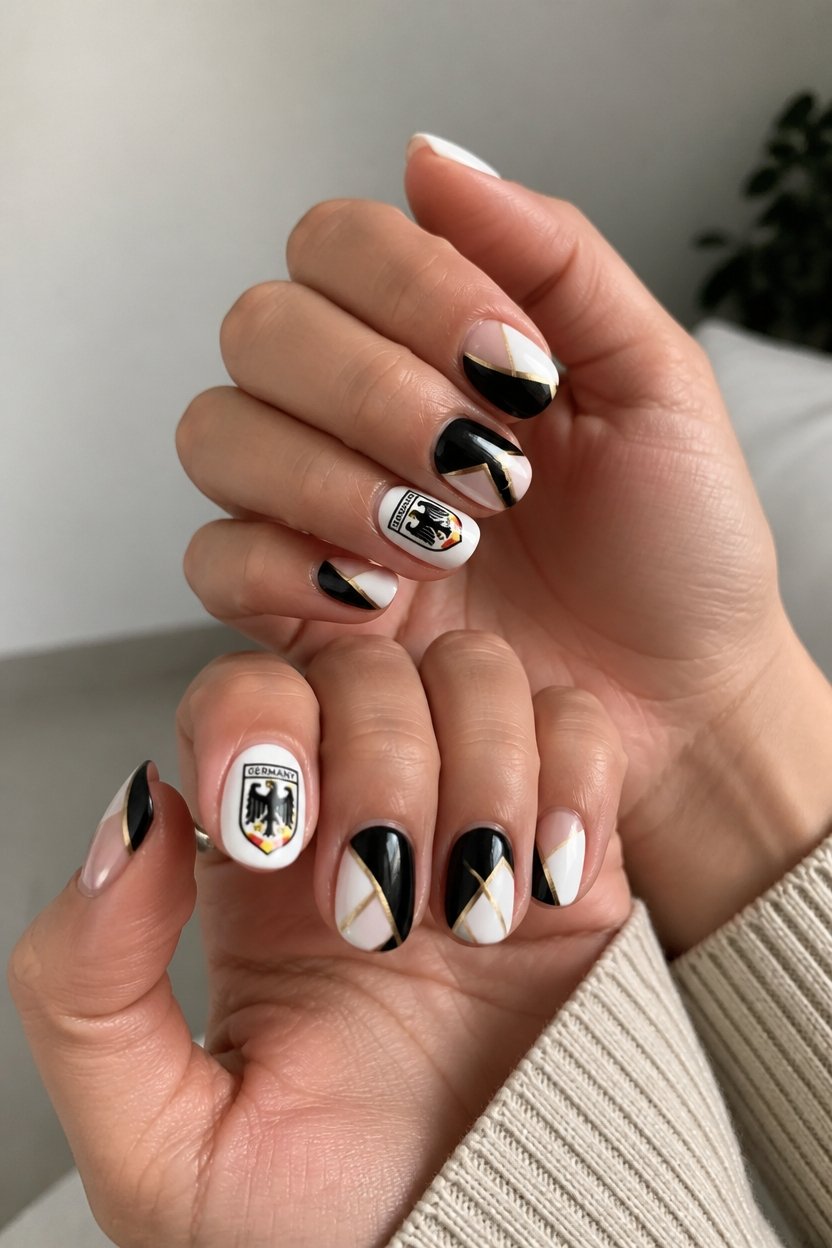 geometric nail art design