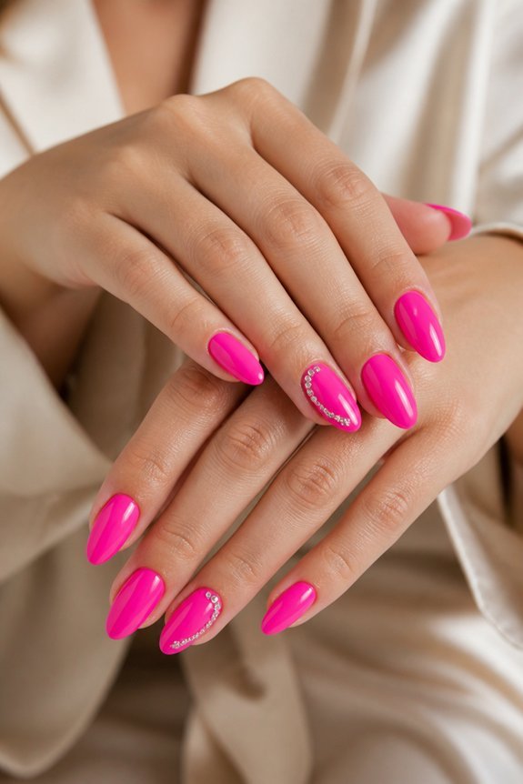 glamorous hot pink nails