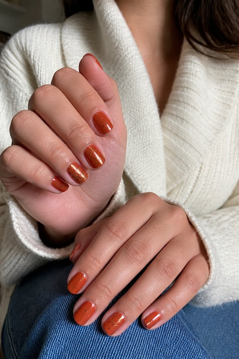 glittering burnt orange elegance