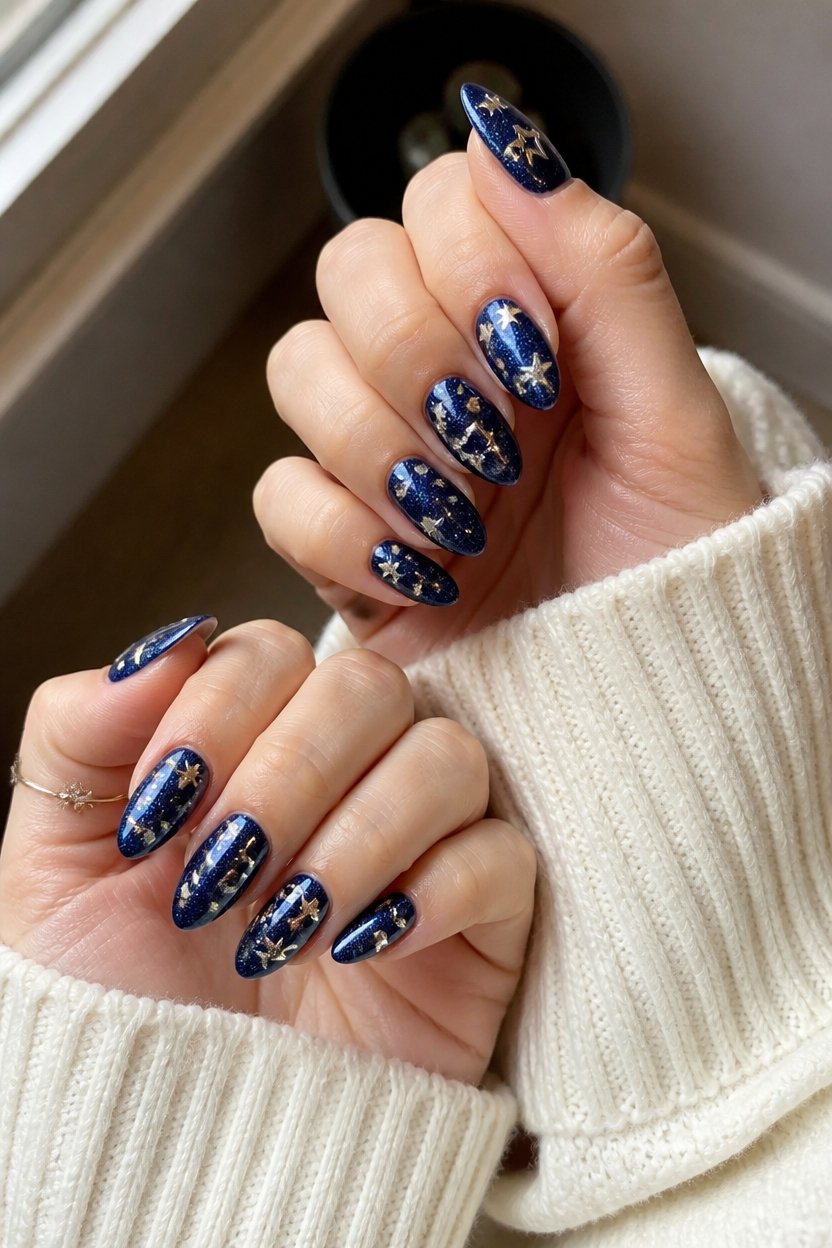 glittery patriotic nail art