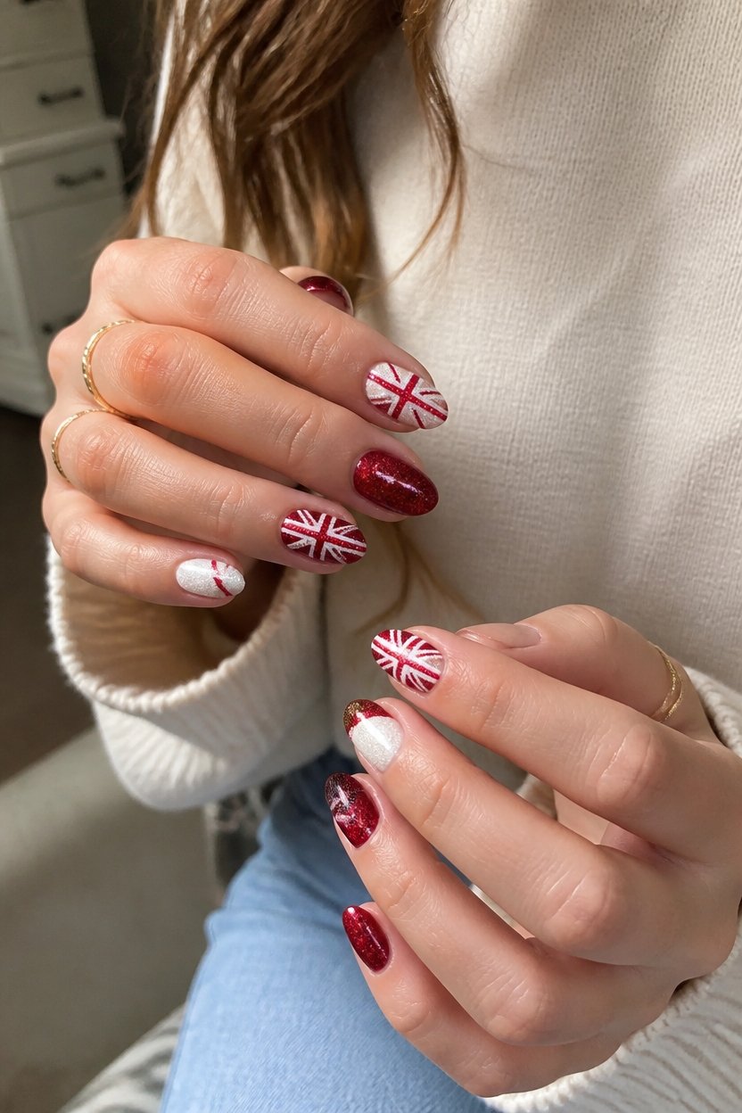 glittery patriotic nail designs