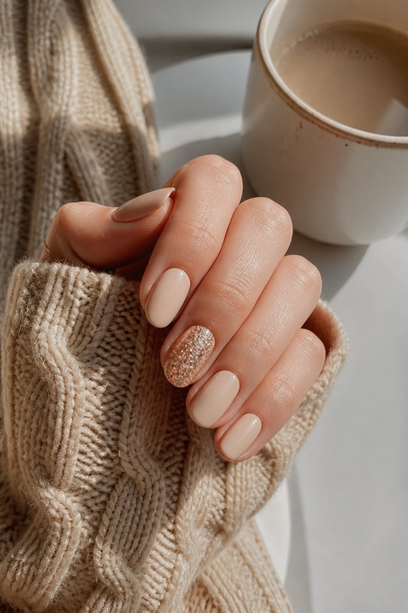 glittery thanksgiving nail accents