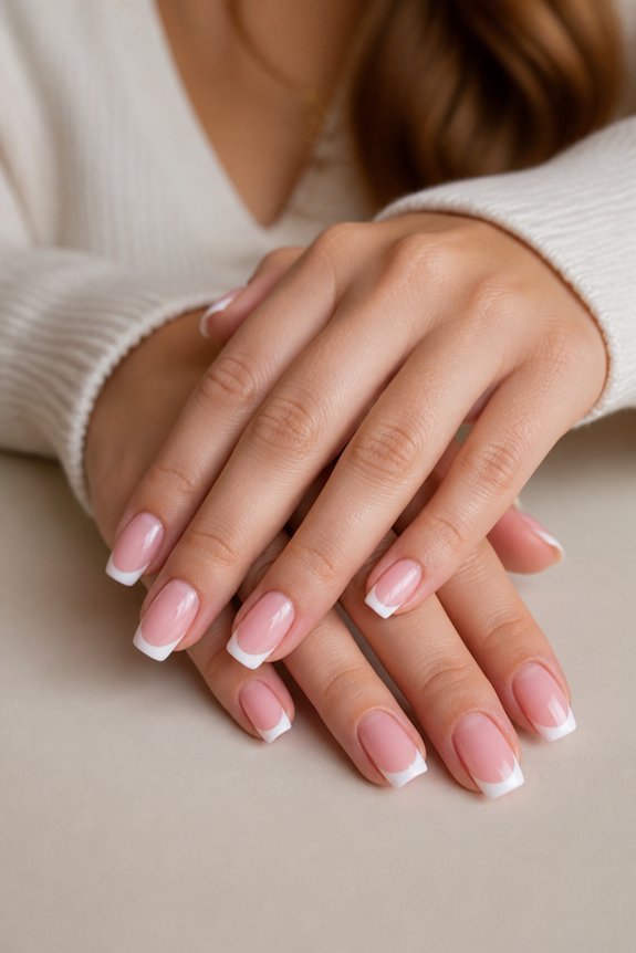 gradient pink french tips