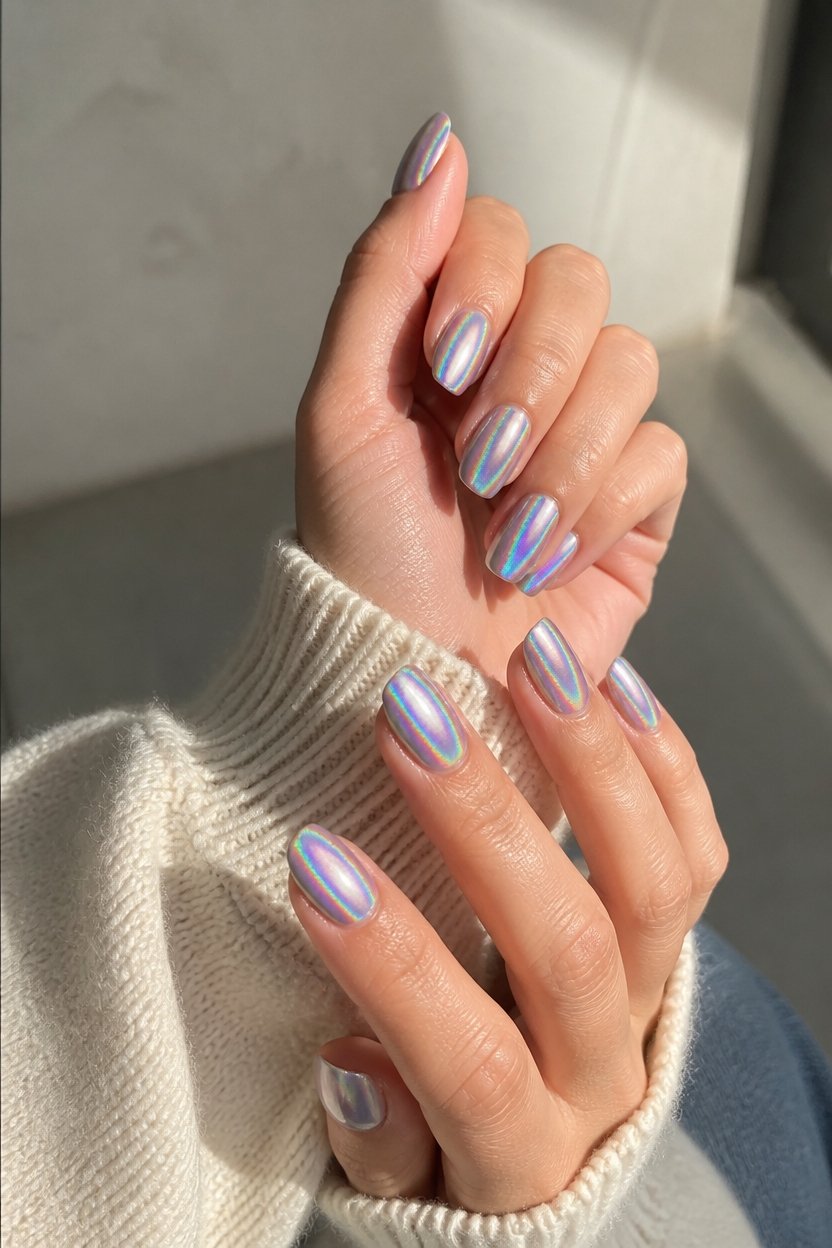 holographic nail design inspiration