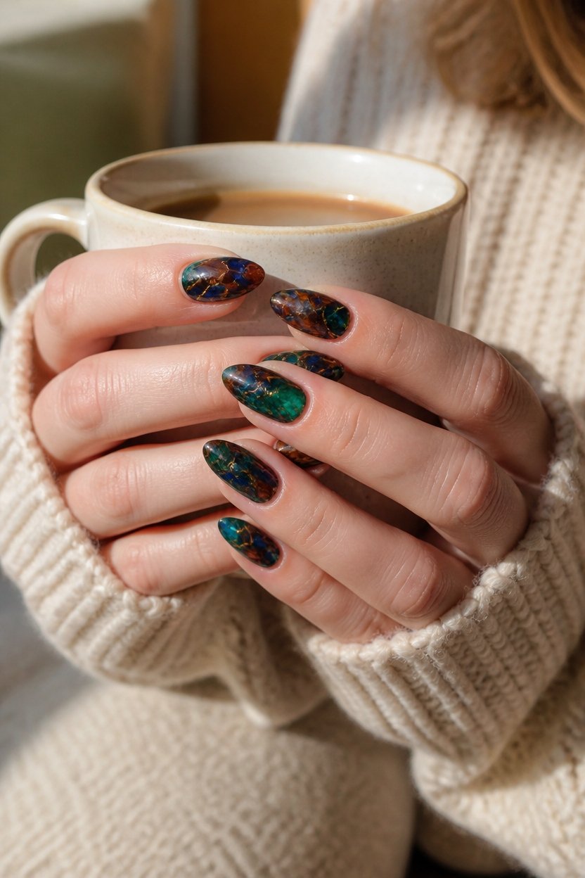 layered jewel toned tortoiseshell design