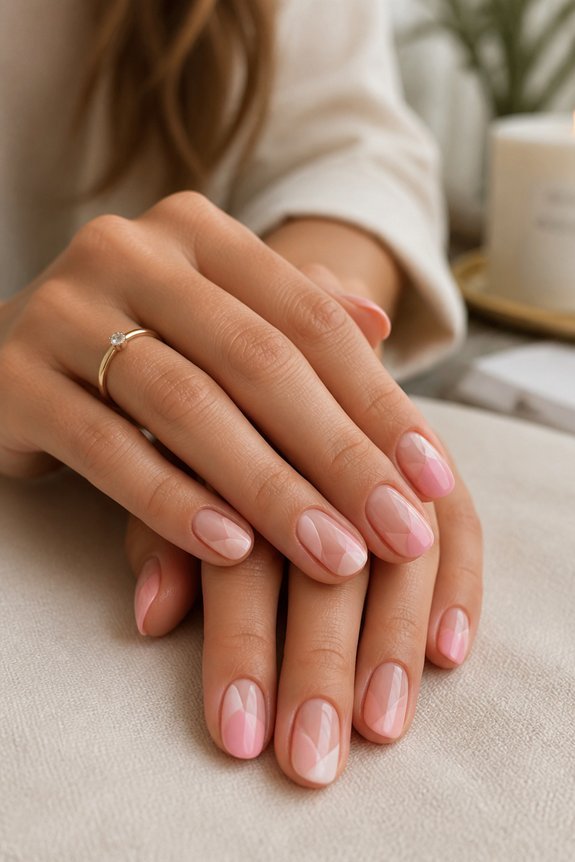 light pink negative space elegance