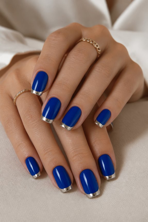 luxurious chrome tipped nails
