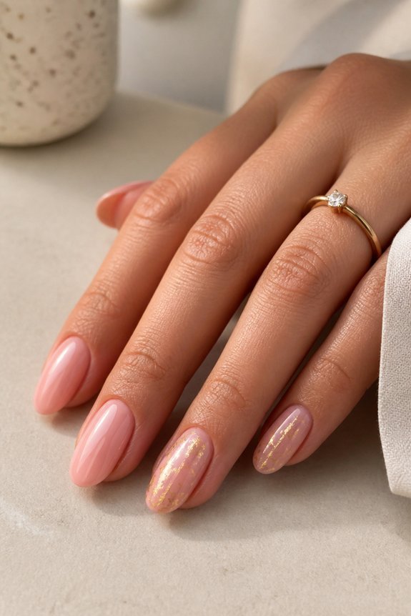 luxurious pale pink manicure