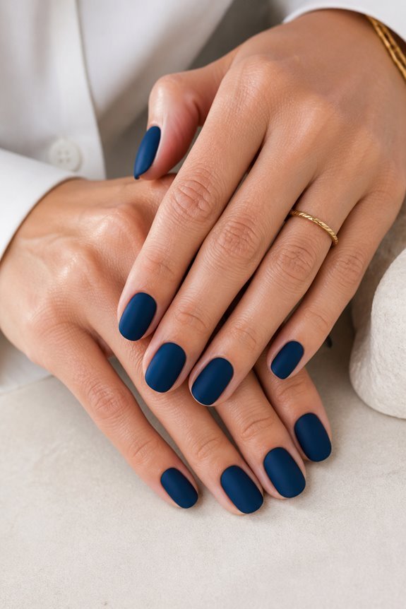 matte dark blue elegance