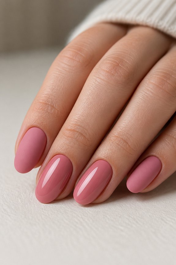 matte glossy nail contrast