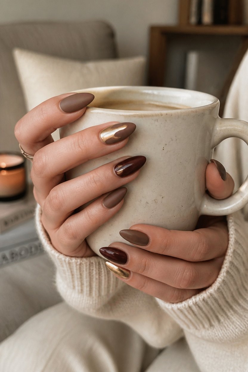 matte glossy nail contrast