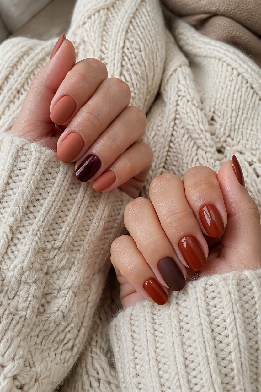 matte glossy nail contrast