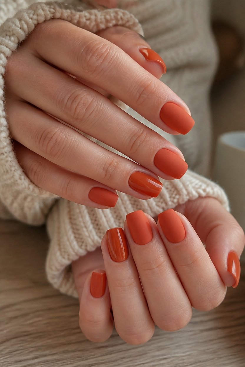 matte orange with glossy accents