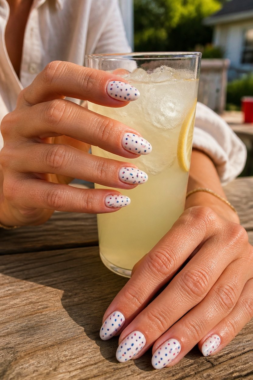 matte patriotic nail design