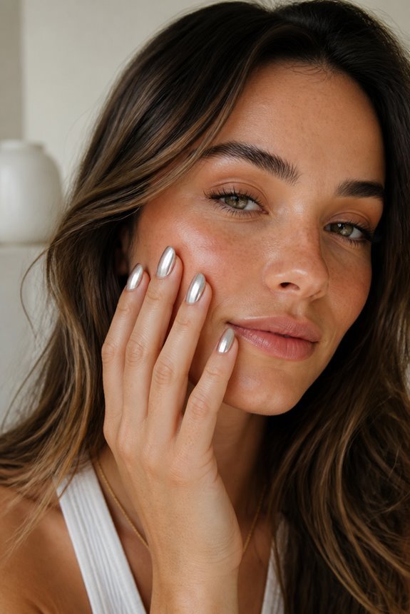 metallic nails enhance elegance