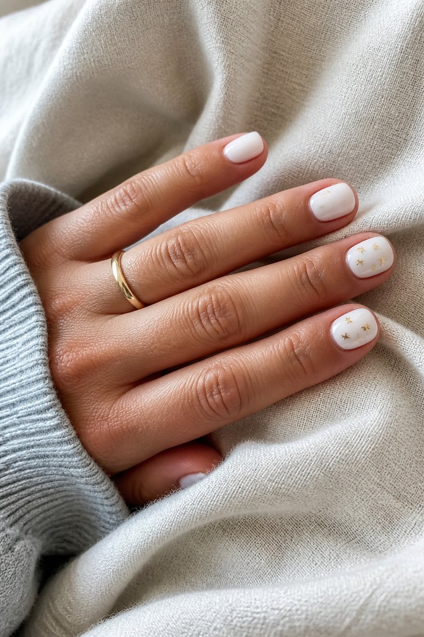 minimalist star nail design