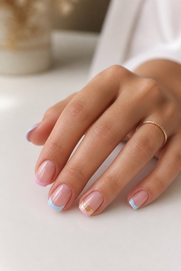 modern colorful french manicure